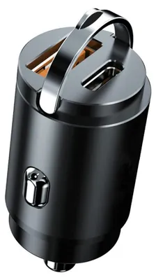 Produktbild von Kfz Schnellladegerät für Zigarettenanzünder mit USB und USB-C Anschluss für Smartphone Tablet und Navigationsgerät 2 Ports 12-24V Schnellladung Metall