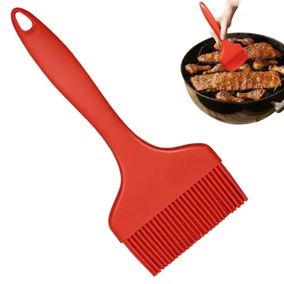 Silikon-Gebäckpinsel, extra breit, hitzebeständig, rot, 1 Stück