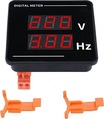 Produktbild von Digitaler AC-Voltmeter, Frequenzmesser, Messgerät, Panelmontage, LED-Anzeige, 50–500 V, 10,0–99,9 Hz