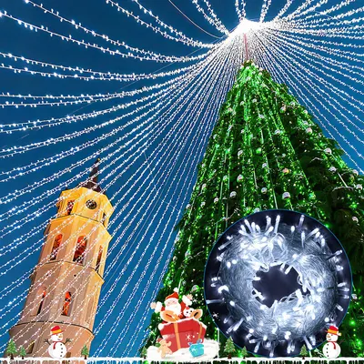 Zdjęcie produktu dla Girlanda LED TolleTour, dekoracyjny panel świetlny, 300 diod LED, 8 trybów świecenia, zasilanie USB, dekoracja świąteczna, wodoodporność IP44, światło białe