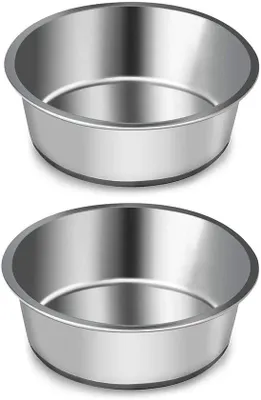 Immagine prodotto di Ciotola grande in acciaio inossidabile per cani - Rivestimento antiscivolo in silicone - Diametro 17 cm