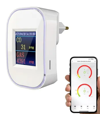 Imagen del producto de Detector de gas y monóxido de carbono - Wi-Fi - 2 en 1 - Se enchufa