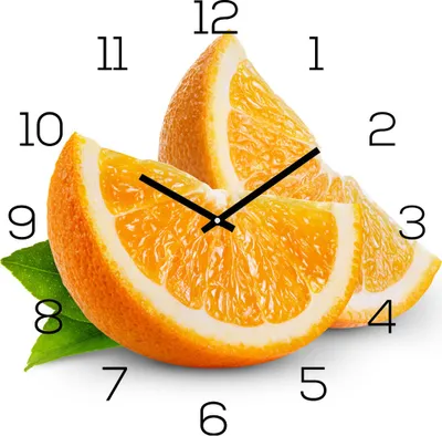 Produktbild von levandeo Wanduhr Glas 30x30cm Glasuhr Uhr Glasbild Frucht Küchenuhr Orange Deko