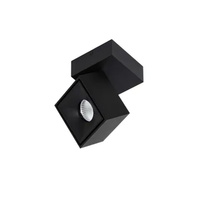 Immagine prodotto di Applique Mini Rubyc Tricolore da 7w a led orientabile quadrata nera