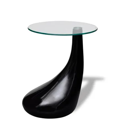 Produktbild von vidaXL Couchtisch mit Runder Glasplatte Hochglanz Schwarz
