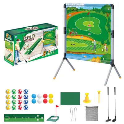 Image de Kit de golf d'intérieur avec tapis de putting et balles pour l'entraînement