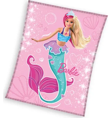 Imagen del producto de Manta polar con estampado de Barbie Sirena, 130x170 cm