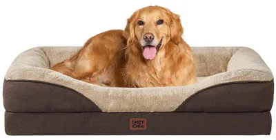 Immagine prodotto di Cuccia ortopedica per cani con 4 bordi, dimensioni 106,5 x 76 cm, colore marrone