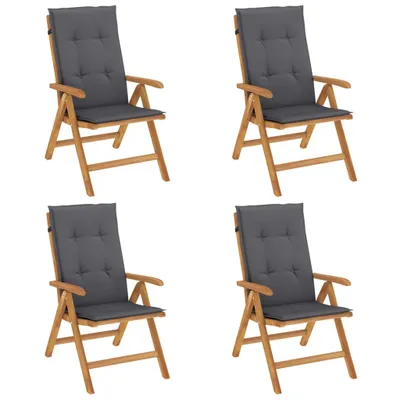 Immagine prodotto di vidaXL Sedie da giardino con cuscini 4 pz. Legno massiccio di teak