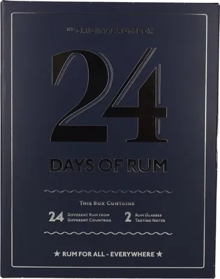 Produktbild von 1423 24 DAYS OF RUM The Original Rum Box Blue Edition 42,5% Vol. 24x0,02l in Geschenkbox mit 2 Nosing Gläsern