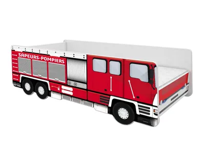 Image de ACMA Lit d'enfant Bébé Toddler avec Matelas Voiture Sapeurs-Pompiers  70 x 140 cm