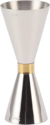Produktbild von Cocktail-Jigger, doppelseitiger Messbecher aus Edelstahl mit Skala für Bars und Partys, Silber – 30/45 ml
