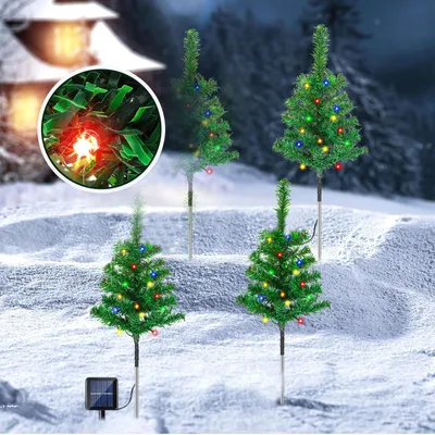 Obrázok produktu pre Peviasot Solárne vianočné osvetlenie do záhrady, 12 kusov, 240 farebných LED diód, 8 režimov svietenia, 50 cm, vianočná dekorácia do záhrady