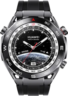 Produktbild von HUAWEI Watch Ultimate Smartwatch, Schwarz, 48.5x48.5x13mm, rund, 14 Tage Akku, 100m Wasserdicht, Amorphe Zirkonlegierung, Saphirglas, Keramik, Expeditionsmodus, für Sport, Tauchen, Outdoor, Android & iOS kompatibel, LTPO AMOLED Display
