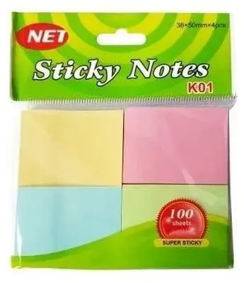 Obrázok produktu pre Samolepiace lístočky v pastelových farbách 38 x 50 mm, 4 x 100 ks – NET