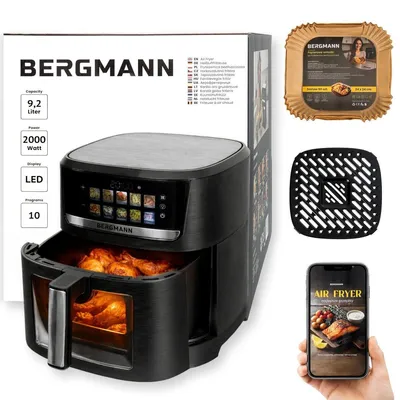 Produktbild von Heißluftfritteuse 9,2 L 2000 W 10 Programme Dual Heating | Bergmann