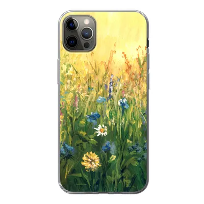 Produktbild von MuchoWow® Handyhülle Schutzhülle Hülle für iPhone 13 Pro Max Blumen - Aquarell - Sonne Silikon Softcase Handy Hülle - Mobiltelefon