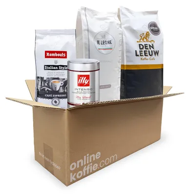 Produktbild von Extra Starkes Kaffee Probierpaket 2,75kg Bohnen – Il Leone und Den Leeuw, intensive Röstung, hoher Koffeingehalt, Vorteilspack