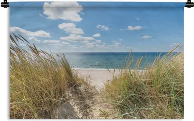 Produktbild von MuchoWow® Wandteppich Wandbehang Düne - Gras - Meer - Strand 120x80 cm Tapisserie Dekoration Wandtuch - Wanddekorationen - Wandtücher