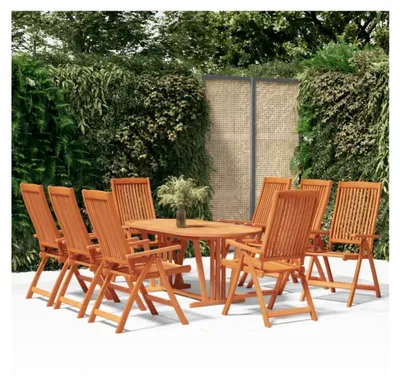 Produktbild von Gartenstühle für den Außenbereich, klappbar, aus Eukalyptus, 8 Stück