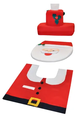 Produktbild von Badezimmer Set Weihnachtsmann Dekoration Toilettenmatte Toilettenbezug WC 4789