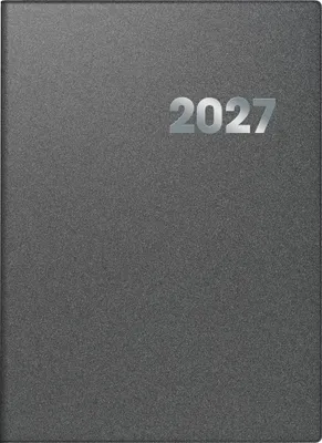 Produktbild von 2027 BRUNNEN Buchkalender A4 grau 1S/1T