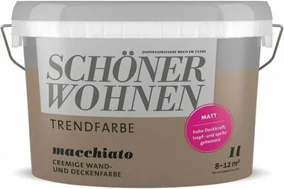 Produktbild von Schöner Wohnen 1 L Trendfarbe Wandfarbe Deckenfarbe matt Macchiato