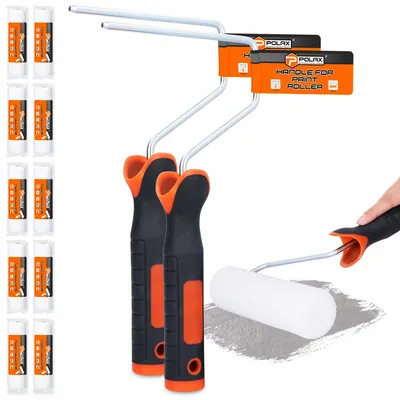 Produktbild von Polax Schaumstoff-Farbwalze 18 cm mit Griff für Lacke