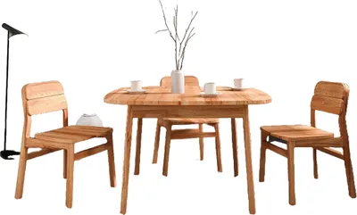 Produktbild von Esstisch Swig aus Kernbuche massiv geölt 90x120 cm mit Holzbeinen