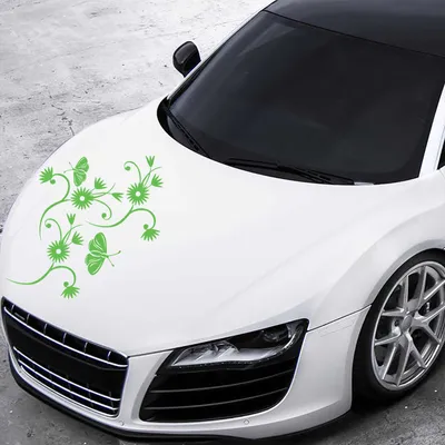 Produktbild von Aufkleber - Autoaufkleber "Blumenranke Tina" 40cm x 40cm lindgrün - Tuning Carystyling Heckscheibe Auto