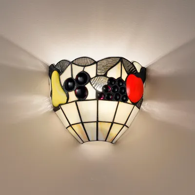 Immagine prodotto di Applique Tiffany In Vetro Decorato Multicolor H.18 Cm