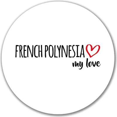 Produktbild von Huuraa Aufkleber French Polynesia my love 10cm rund Sticker Geschenkidee