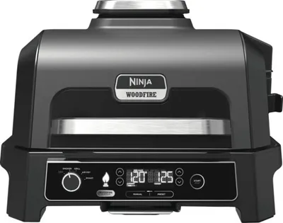 A studio shot of a Ninja Woodfire Pro XL electric grill.