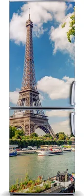 Imagen del producto de Decoración para nevera Tulup: Alfombrilla magnética, 60 cm x 180 cm. Imán para nevera con diseño de la Torre Eiffel