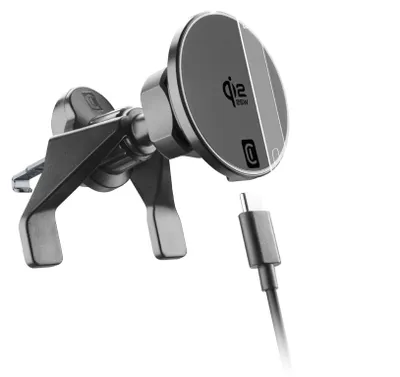Productafbeelding van Cellularline MAGQI25HOLDERVENTK, Auto, USB, Draadloos opladen, 1,5 m, Zwart