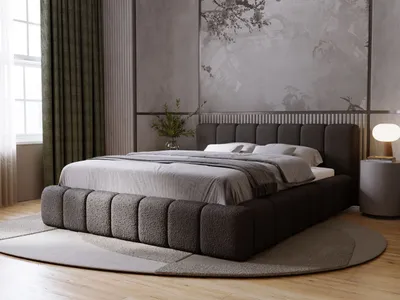 Produktbild von GrainGold Polsterbett Orio 140x200 cm - Bett 140x200, Polsterbett mit Bettkasten und Lattenrost - Schwarz (Anthology 19)