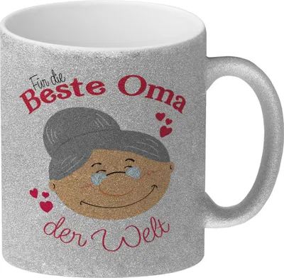 Produktbild von Für die beste Oma der Welt Glitzer-Kaffeebecher Großmutter