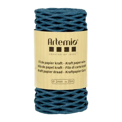 Produktbild von Azurblauer Kraftpapierfaden 2mm x 25 m