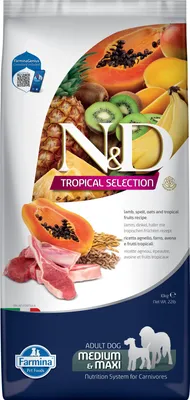 Produktbild von Farmina Pet Food 8010276042347, Adult, jede Rasse, Fruits, Lamm, 10 kg