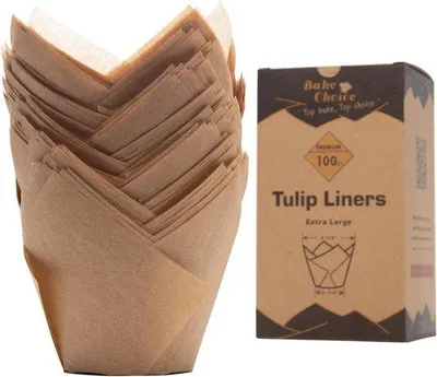 Produktbild von Famanu Cupcake-Liner große Formate - natürliche Tulpen-Muffinförmchen