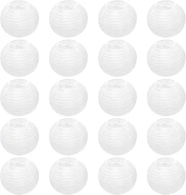 Produktbild von Papiermonstern, Mini-Laternen, weiß, rund, 7,5 cm, Papierlaternen, kleine Lampenschirme, Papierlaternen, weiße Stofflaternen für Hochzeiten