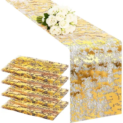 Productafbeelding van Glanzende Tafelloper Goud 28 x 275 cm voor Feestelijke Decoratie