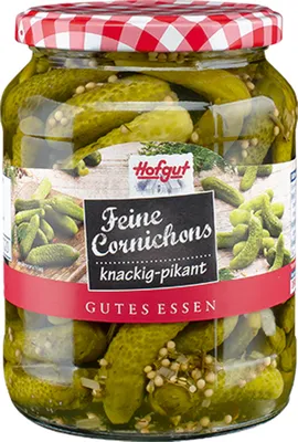 Immagine prodotto di Hofgut Feine Cornichons croccanti alle erbe piccanti in barattolo 720ml