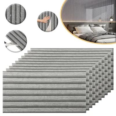 Produktbild von 10 Stück Selbstklebende Wandpaneele 60x30cm, Wasserdichte Fliesenaufkleber, Wandaufkleber für Küche, Bad und Möbel