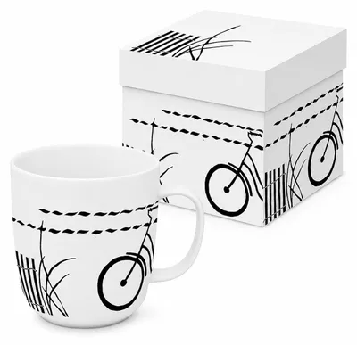 Immagine prodotto di Tazza in porcellana in confezione regalo - Bicicletta ed erba