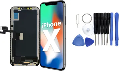 Produktbild von Display für iPhone Ersatzdisplay, Ersatzbildschirm mit Rahmen – LCD/OLED Display für iPhone optional mit Werkzeugset – IPhone X / Mit Werkzeug