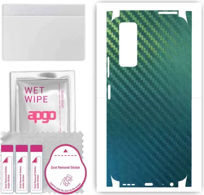 Produktbild von apgo Rückseite + Seiten Schutzfolie, Skin, kompatibel mit Vivo Y31 2021, Hinten Displayschutzfolie aus Vinylfolie, kratzfest, einfache Montage - Kohlenstoff-Chamäleon CAKA1