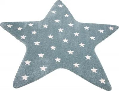 Image de Tapis de jeu pour enfants Étoile I Turquoise I Motif étoile Taille - 160 cm Rond