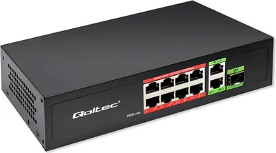 Immagine prodotto di Qoltec SWITCH 8x RJ45 PoE 2x RJ45 Uplink 1x SFP