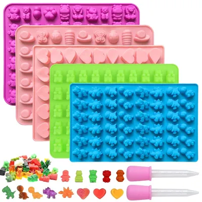 Gummibärchenform-Set, 5er, mit 2 Pipetten, Silikon